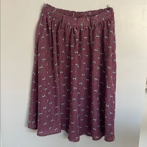🔵Xhilaration Pink Red Midi A-line Skirt size xs